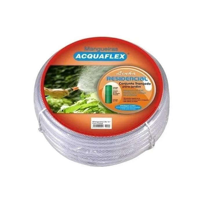 Mangueira de Jardim Acquaflex Cristal Trançada 10 Metros com Bico e União