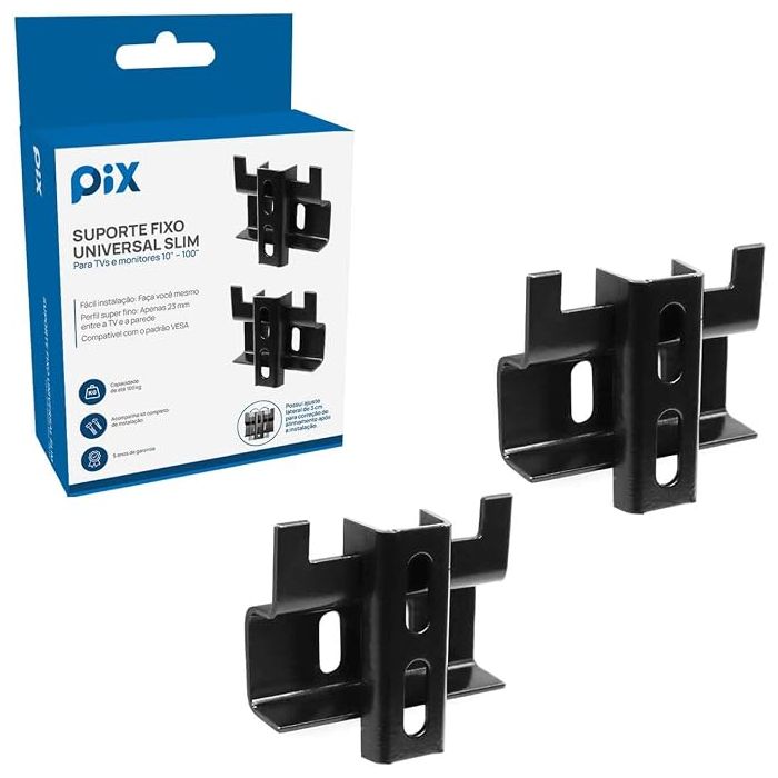Suporte para TV Fixo Slim PIX 10 a 85 Polegadas Preto