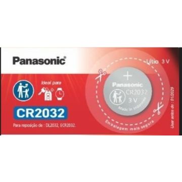 Bateria Panasonic CR2032 3V Lithium Cartela com 1 Unidade