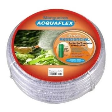 Mangueira de Jardim Acquaflex Cristal Trançada 10 Metros com Bico e União